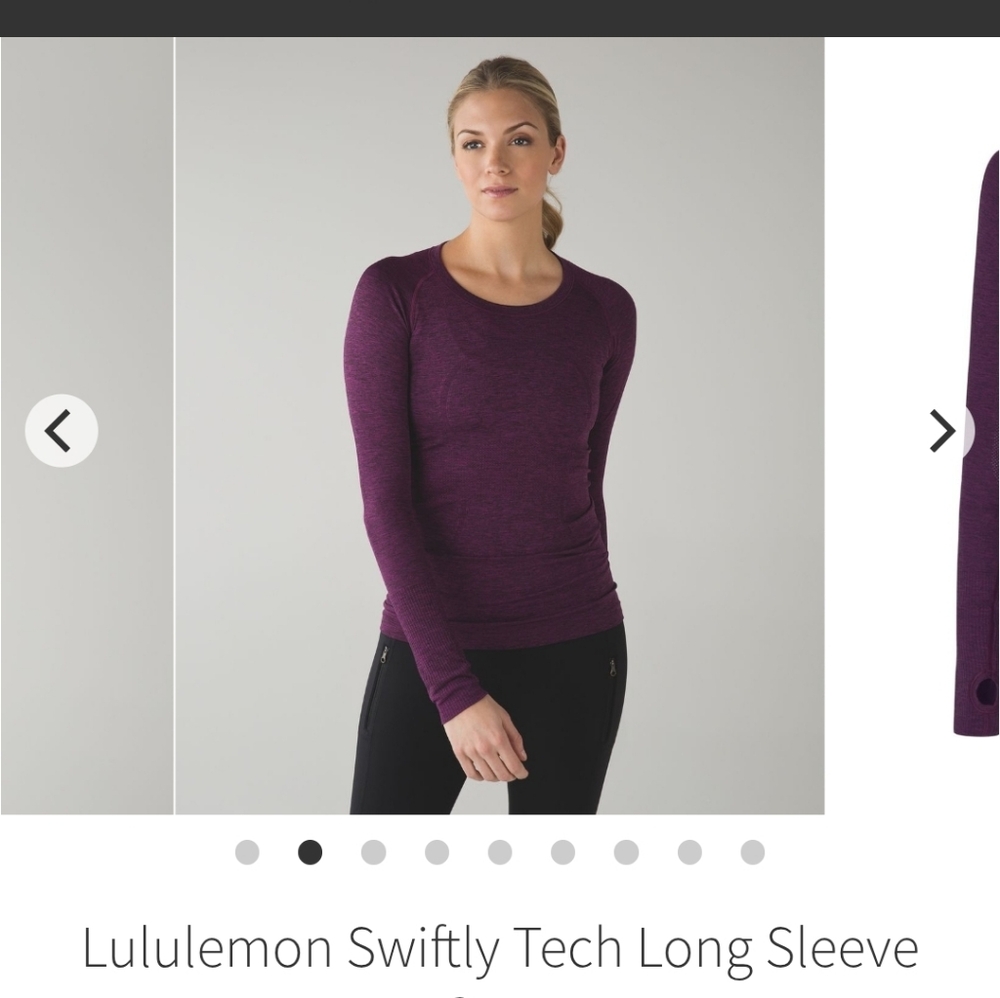 Lululemon Women's Heathered Plum Long Sleeve Swiftly Tech Tee Size 8